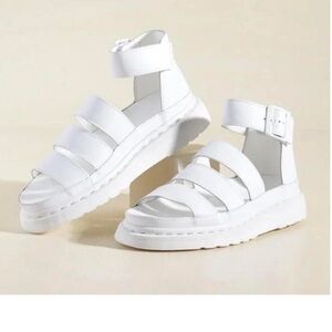 Dr. Martens White Clarissa Buckle Sandals Size 8.5